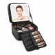 Organizador Maquillaje Maletin Maleta Valija Espejo Led Luz Ajustable Divisiones Neceser Cosméticos Color Negro Organizador Maquillaje Maletin Maleta Valija Espejo Led Luz Ajustable Divisiones Neceser Cosméticos Color Negro