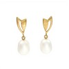 Caravanas Perlas Elegantes - Oro bajo - Perla de río- CA8217 conperla