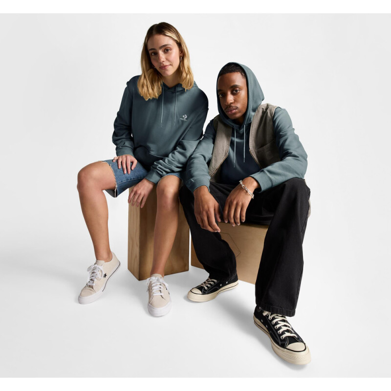 STAR CHEV EMB HOODIE FT NEWTRAL TEAL NEWTRAL TEAL