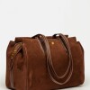 Bolso Paddock en efecto gamuza Tabaco