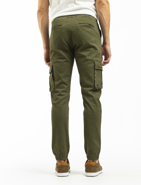 Pantalón Algodón Cargo Jogger Militar