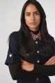 Vestido de jean con cuello desmontable jean oscuro