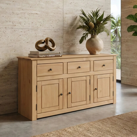 APARADOR TARUMA 100% MADERA MACIZA 3 CAJONES Y 3 PUERTAS – DISEÑO CLÁSICO APARADOR TARUMA 100% MADERA MACIZA 3 CAJONES Y 3 PUERTAS – DISEÑO CLÁSICO
