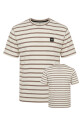 Remera O'Neill Textured Stripe Crew Crema