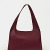 Cartera al hombro Minimal en Cuero Graneado Bordeaux