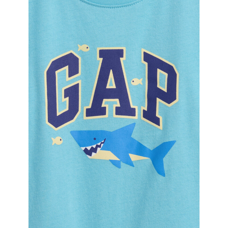 V-LOGO SS PRINT TEE BLANKET BLUE
