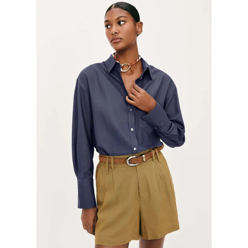 CAMISA FEM AZUL ESCURO