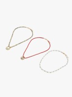 Set De Collares Con Cuentas De Piedras multicolor