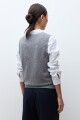 Chaleco escote V gris melange