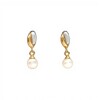 Caravanas colgante Perlas - Oro bajo - Perla de río- CA8205 conperla