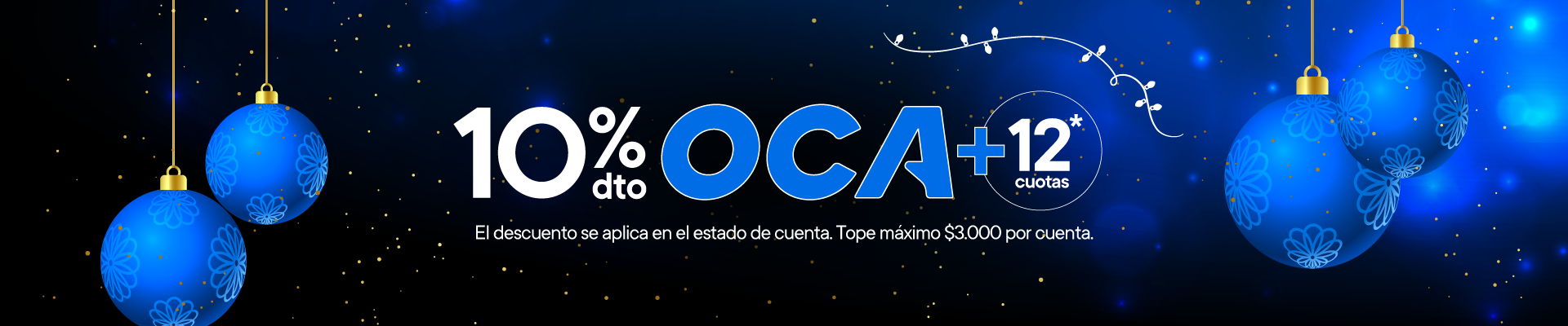 Descuento 10% con OCA + 12 Cuotas con MASTERCARD