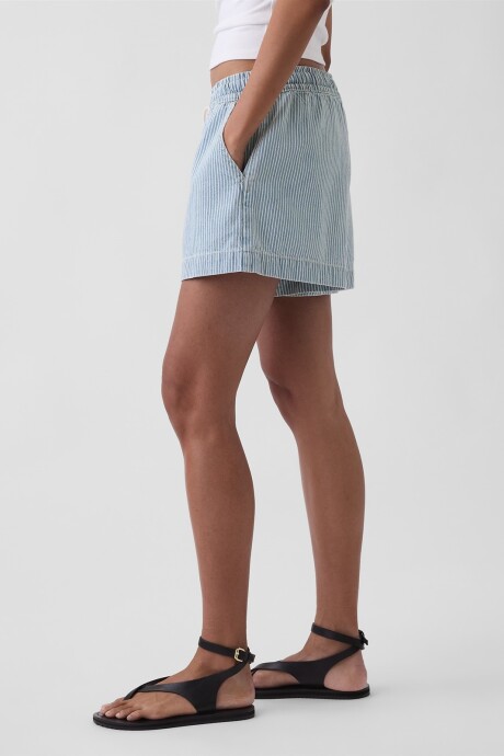 Short Jogger Rayado Mujer Blue Railroad Stripe