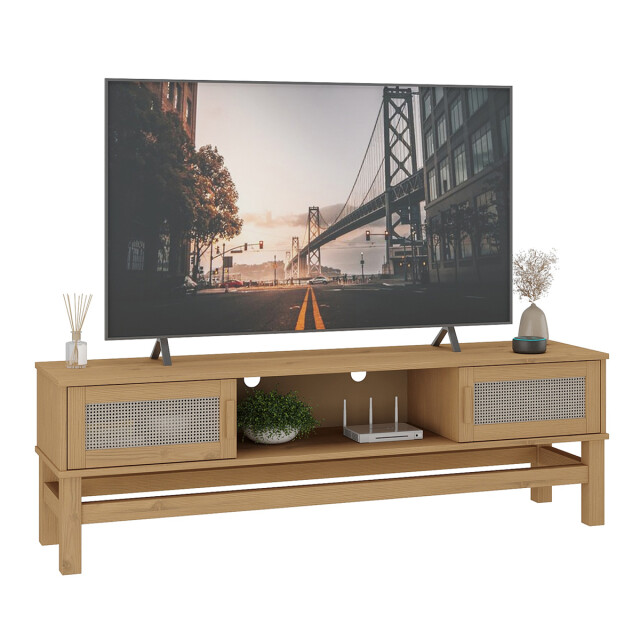 Rack para TV - Madera maciza Ratan Natural Rack para TV - Madera maciza Ratan Natural