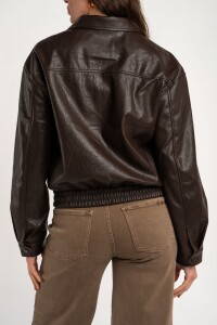 Bomber Cuero Vegano Chocolate