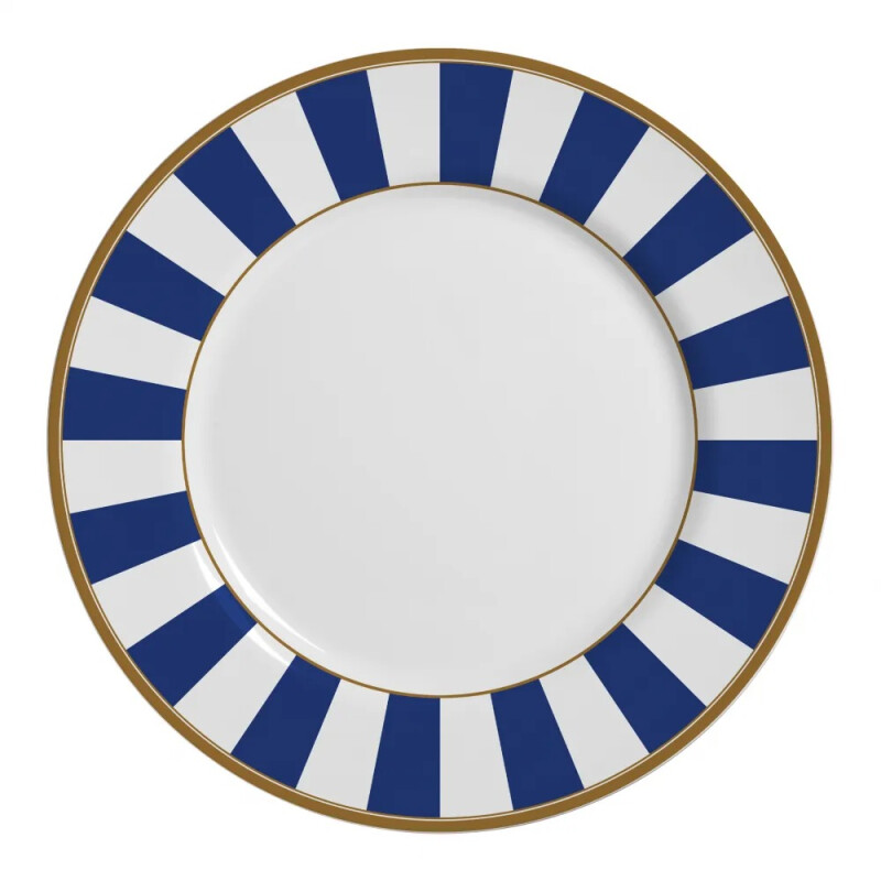Juego de 6 Platos Llanos de Cerámica Alleanza 29cm Stripe Azul Juego de 6 Platos Llanos de Cerámica Alleanza 29cm Stripe Azul