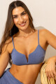 TOP ESCOTE V AZUL GLACIAL - SILVER LUREX FABRIC
