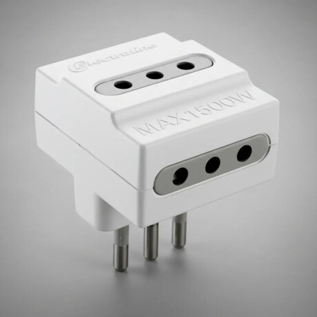 ADAPTADOR X3 2P+T 10A Adaptador Triple 3 Tomas 2P+T 10A Blanco