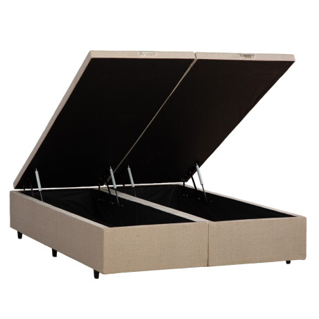 BOX BAÙL QUEEN SIZE BASE DE SOMMIER GUARDARROPA CAMA IMPORTADO BEIGE