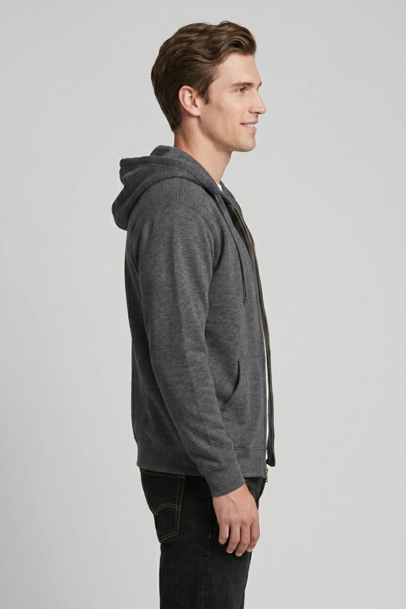 Campera deportiva clásica con capucha - UNISEX Gris melange oscuro