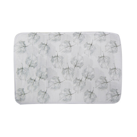 Alfombra Baño con Memoria Home Class 40x60 8028 HOJAS GRIS
