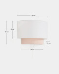Aplique de pared Bianella de algodón y pana beige 30 cm Aplique de pared Bianella de algodón y pana beige 30 cm