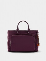 Bolso Tote De Nylon Con Colgante M burdeos