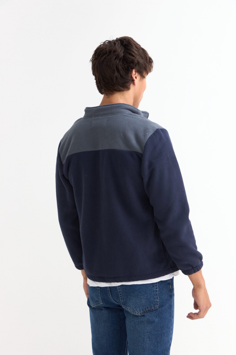 Campera de polar con corderito AZUL