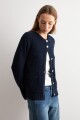 Chaqueta tejida botones metálicos azul marino