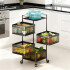 Carro Organizador con Ruedas y 4 Estantes Multiuso cocina baño Imback Color Negro Carro Organizador con Ruedas y 4 Estantes Multiuso cocina baño Imback Color Negro