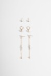 Set de 3 caravanas strass dorado