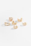Set de 3 aros dobles dorado