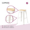 Taburete Tolix en metal y asiento de madera Blanco