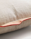 Almohadón Disea de lino beige con detalle naranja, 45 x 45 Almohadón Disea de lino beige con detalle naranja, 45 x 45
