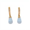 Caravanas colgante Aguamarina gota- Oro bajo - Aguamarina y zirconia- CA8093 conpiedra