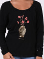 REMERA FLOWERS NEGRO