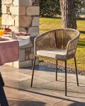 Silla Yanet cuerda gris y patas de acero galvanizado