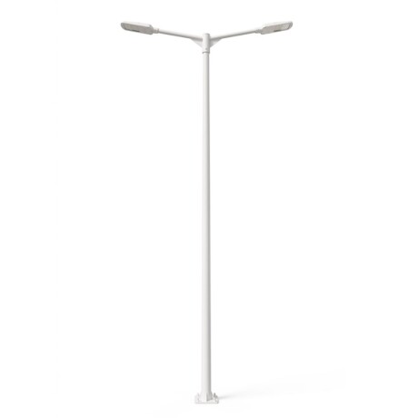 Columna 9mt con dos Brazos Blanca Columna 9mt con dos Brazos Blanca