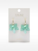 Aros Abiertos Con Maxi Flor azul