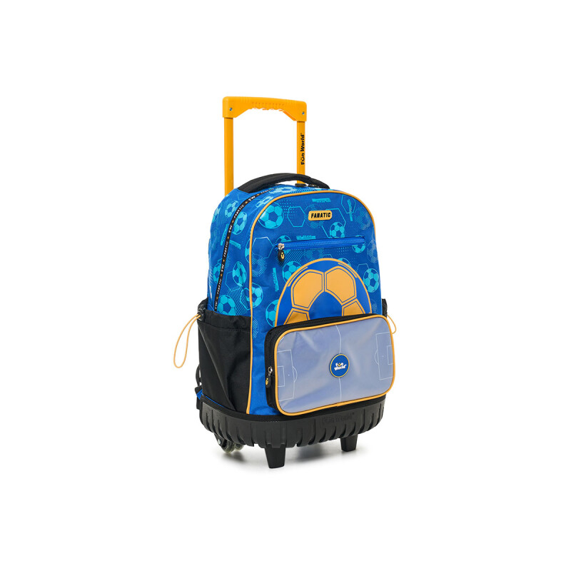 Mochila 46 cm Fun World con carro y lunchera Fanatic Azul