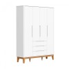 Ropero 4 puertas 3 cajones - Boom Blanco