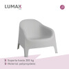 Set de 2 Silla Plastico Skarpo Jardin Liso Gris