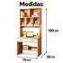 Escritorio Con Cajones Y Estantería 70 Cm Mdf Mövi Esh0008m ESCRITORIO MOVI MARRON ESH0008M