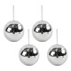 Set x4 Vaso con sorbito Disco Bola PLATEADO