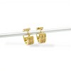 Caravanas Aros de oro Doble Brillo de oro- Oro bajo - Zirconia - CA8098 conpiedra