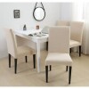 Set 6 fundas para silla cubre asientos elastizada lisa crema