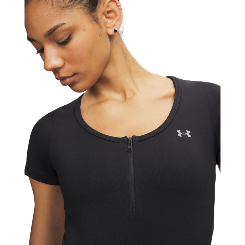 Vanish Seamless Crop Zip SS-BLK BLK-001