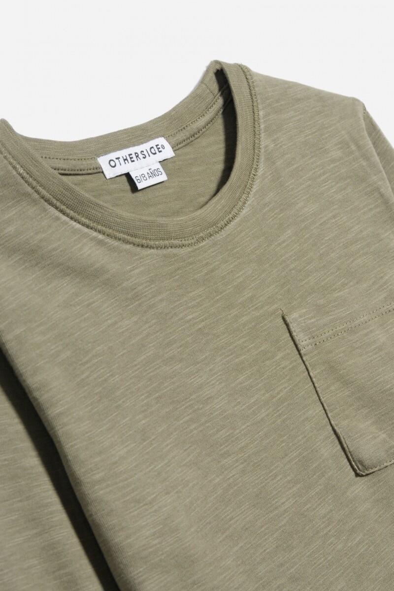 Remera básica manga larga VERDE OLIVA