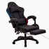 Silla Gamer Con Luces Led Ergonomica Escritorio y apoyapies con Cuero Sintético Imback Color Negro Silla Gamer Con Luces Led Ergonomica Escritorio y apoyapies con Cuero Sintético Imback Color Negro