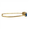 Brazalete Calcuta-Plata 925 rodinada con micra de oro 18k-Piedras Jade negro azul-BR2006 conpiedra