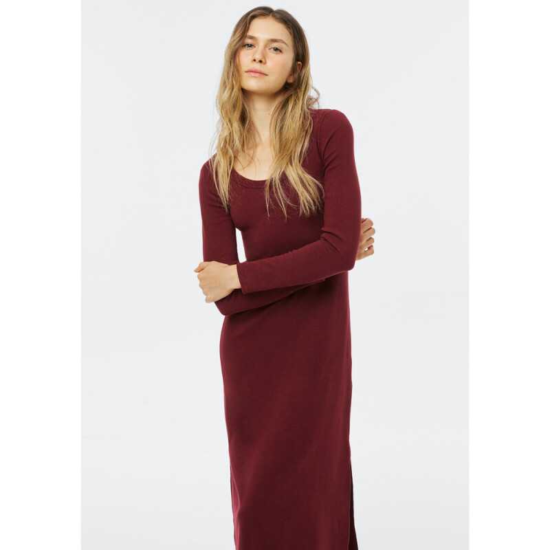 VESTIDO FEM VERMELHO ESCURO
